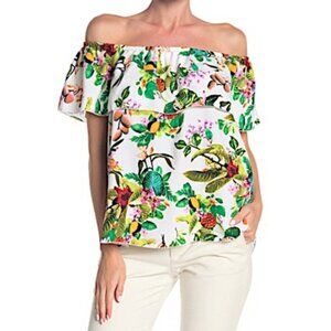 Catherine Malandrino Multicolor Floral Off-Shoulder Blouse